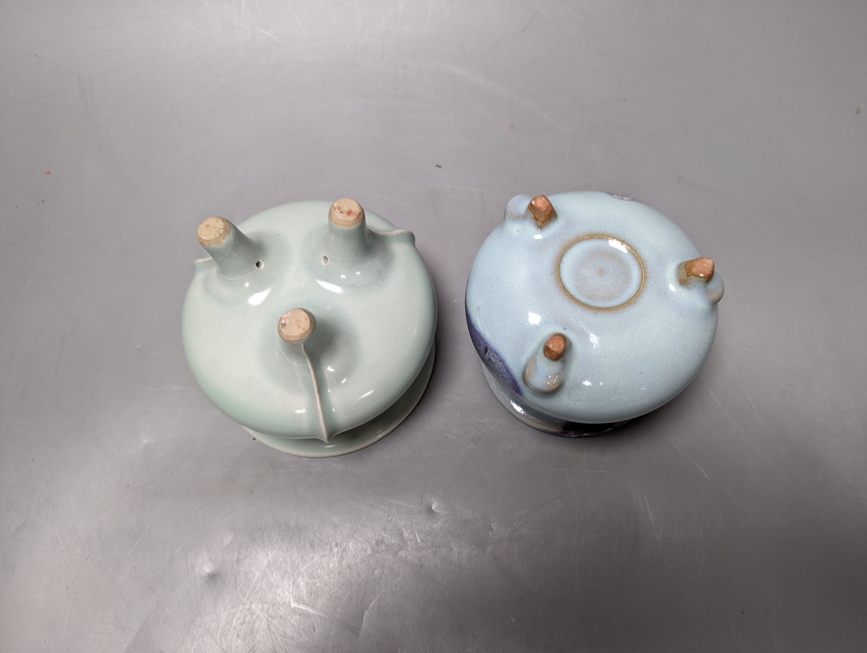 A Chinese Jun type censer and a celadon glazed censer